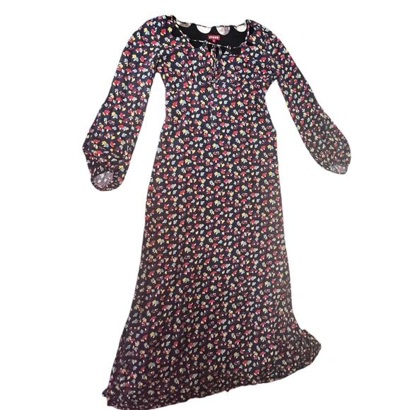 STAUD Mushroom Print Long Sleeve Maxi  Dress 10 - Picture 3 of 14